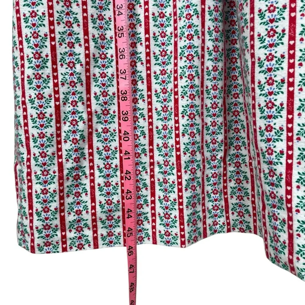 Vintage Lanz of Salzburg Cotton Flannel Nightgown Floral Hearts Medium Cottage - Picture 15 of 15